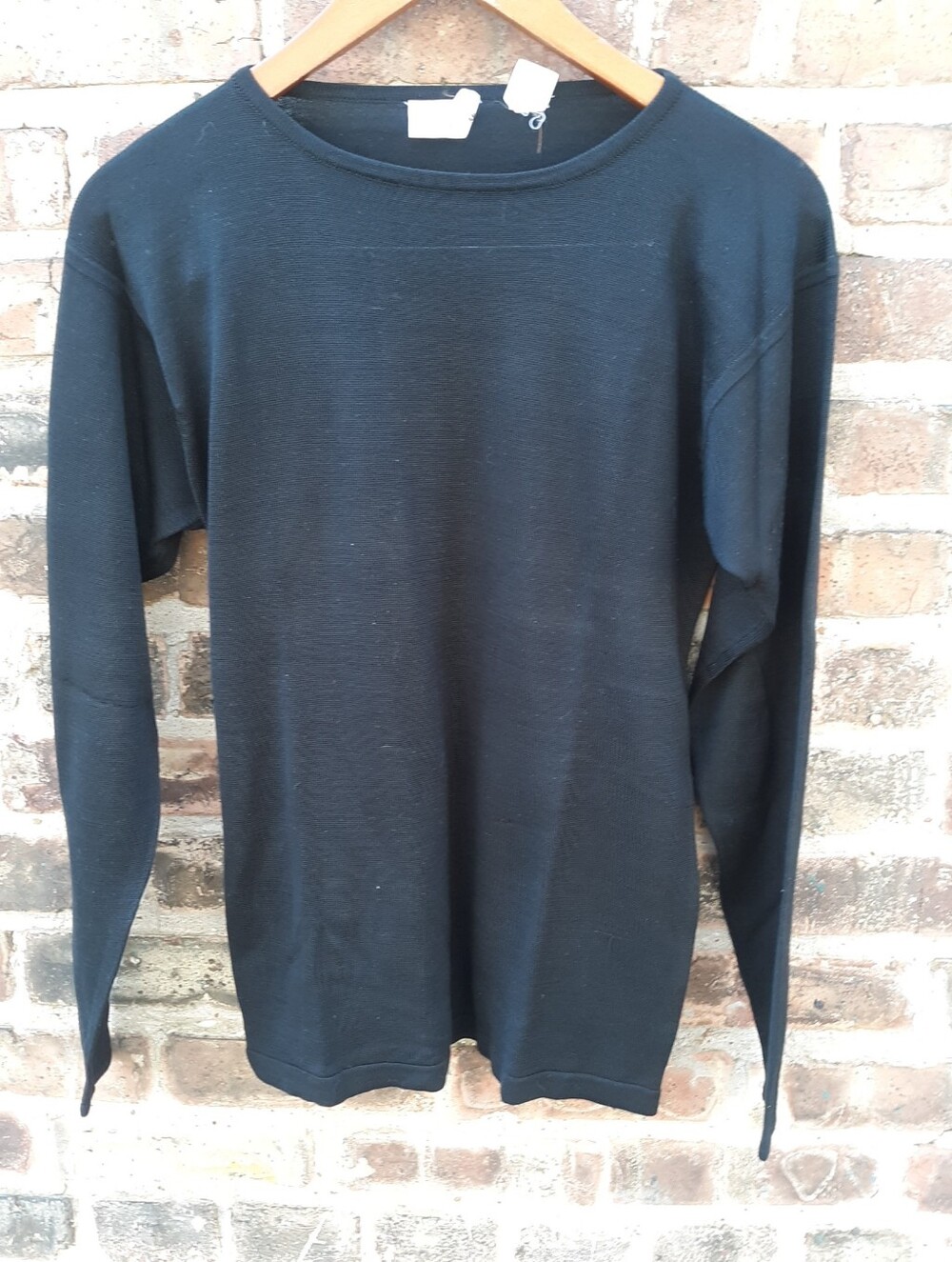 Henri Bendel Black Boat Neck Vintage Silk Sweater Medium